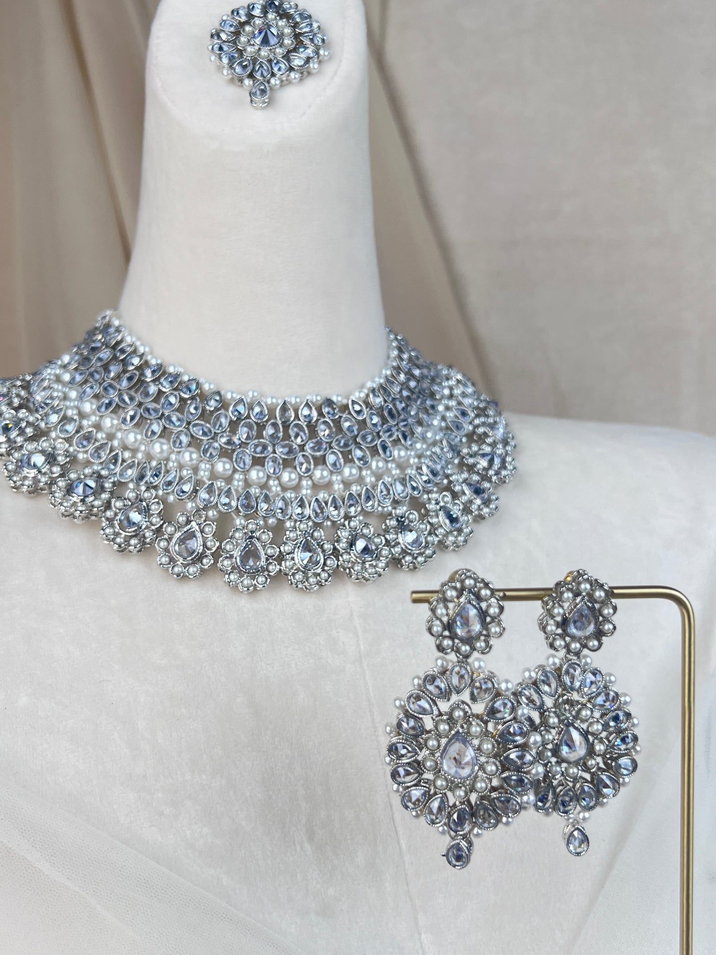 Polki | Pearl Gold Semi Bridal Set
