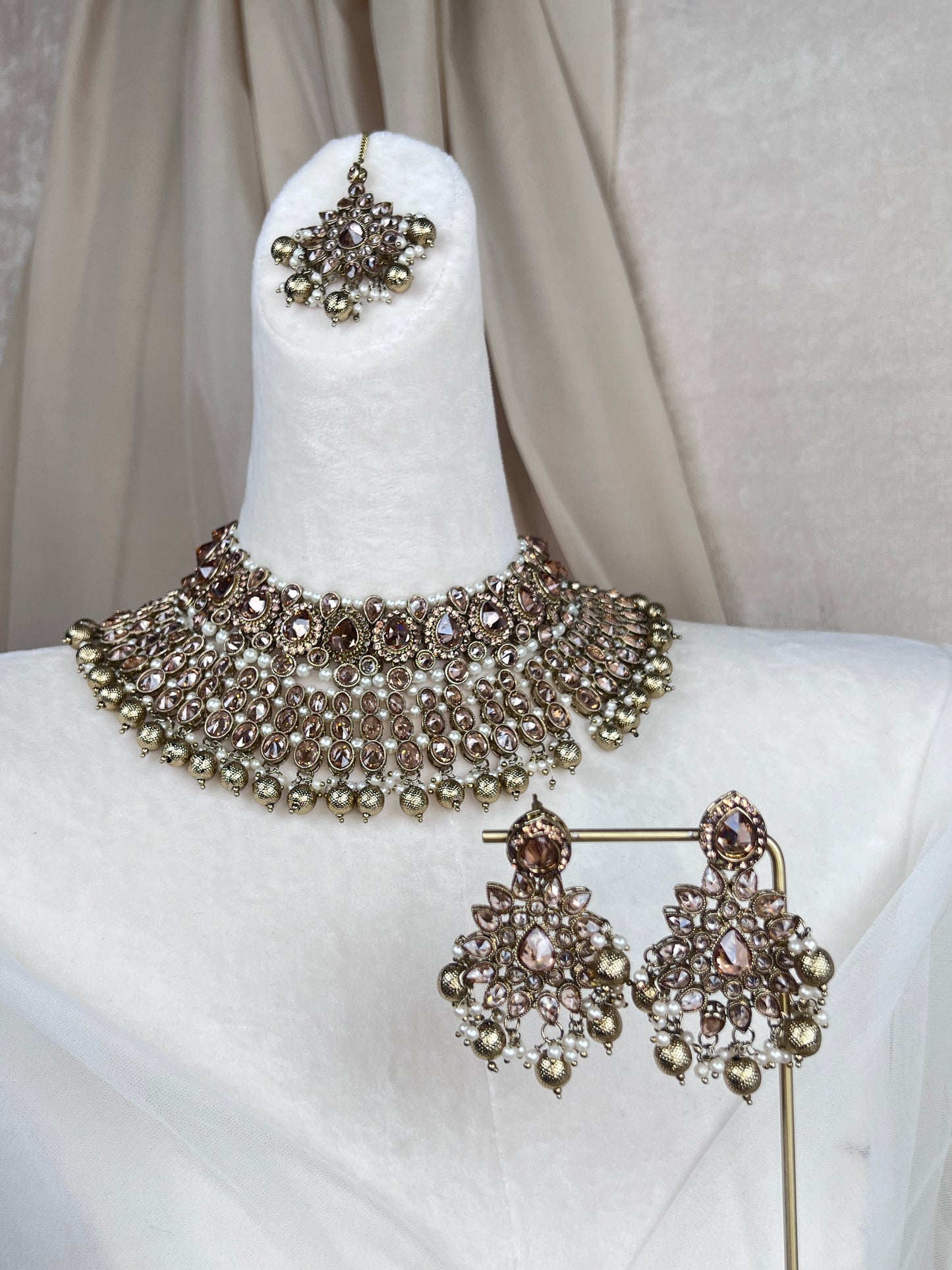 Polki Gold Diamond Semi Bridal Set
