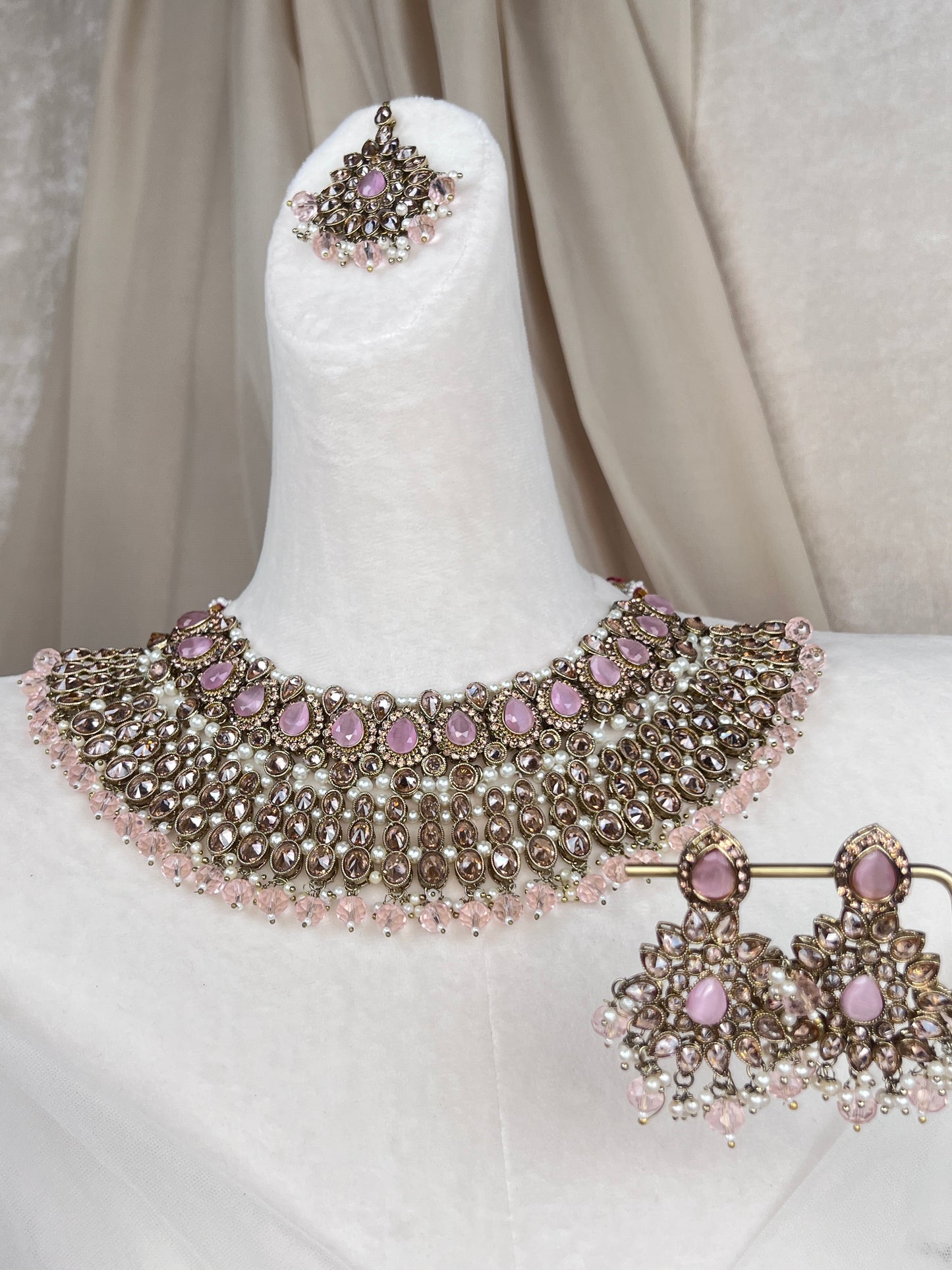 Polki Gold Diamond Semi Bridal Set