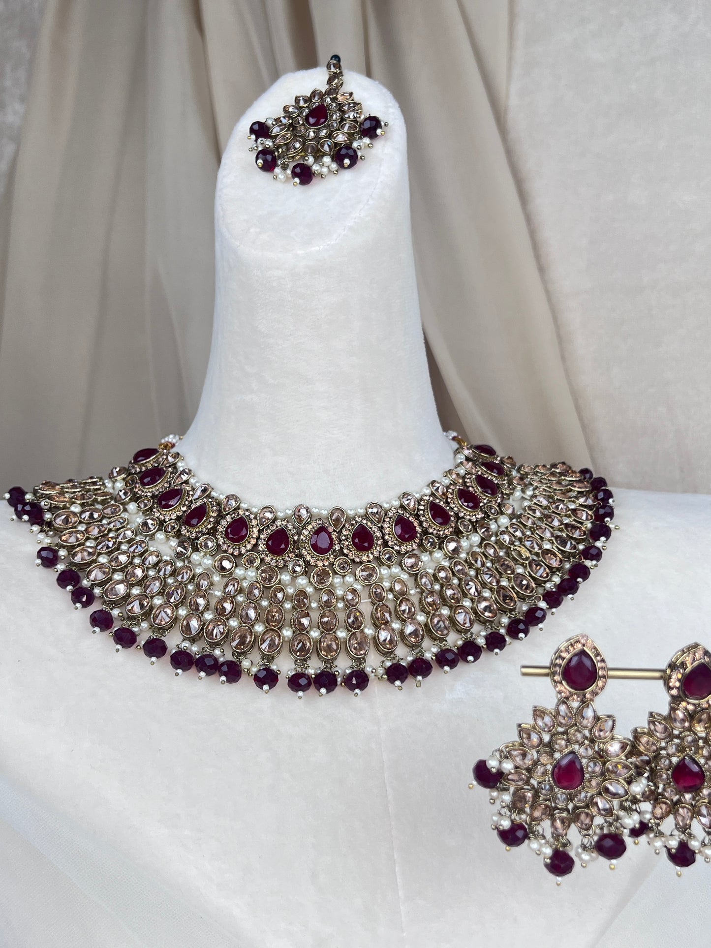 Polki Gold Diamond Semi Bridal Set
