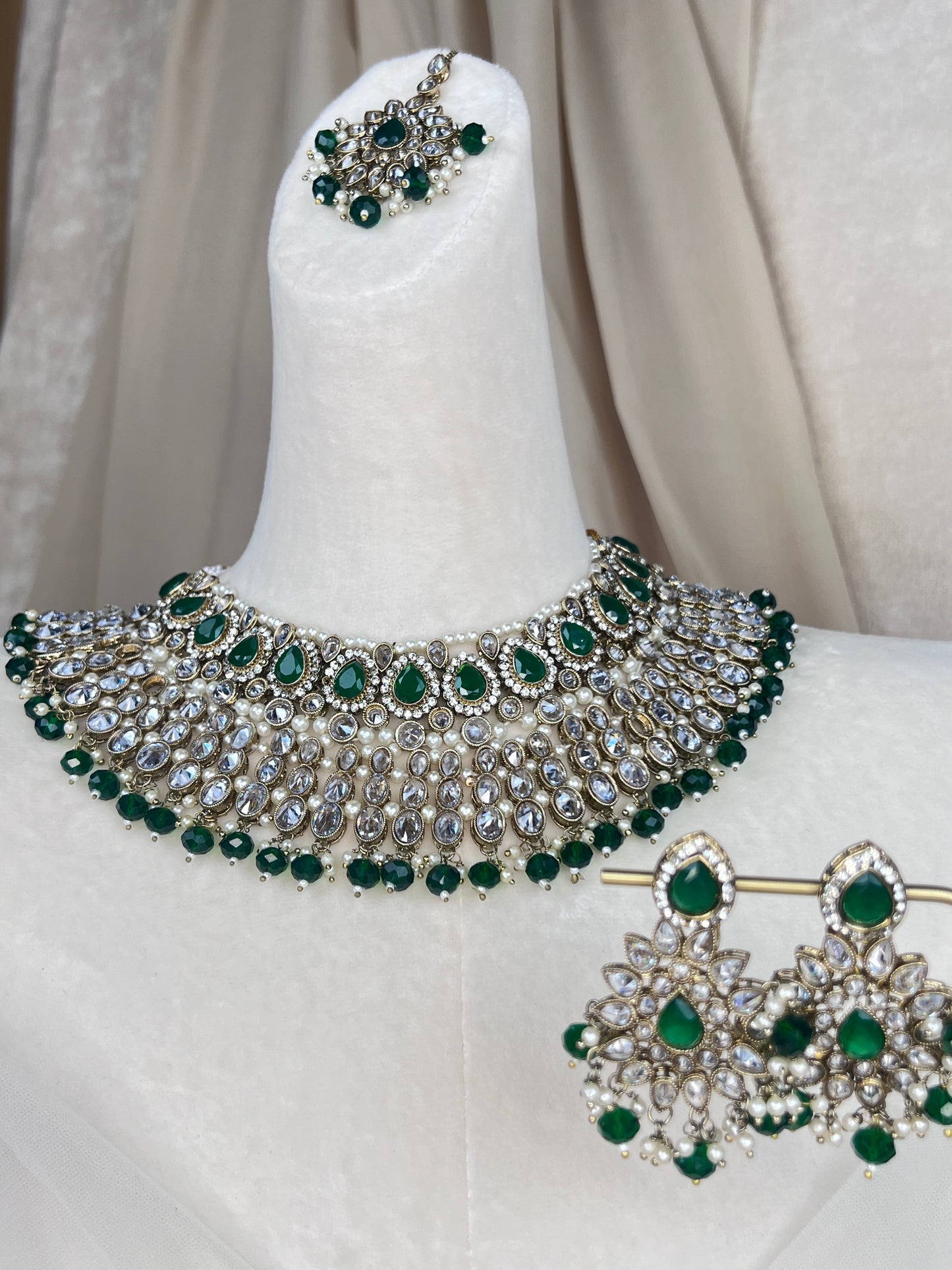 Polki Gold Diamond Semi Bridal Set