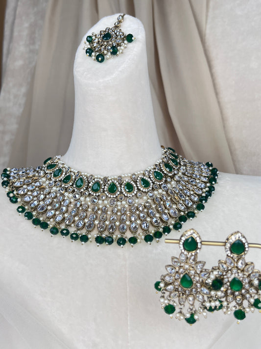 Polki Gold Diamond Semi Bridal Set