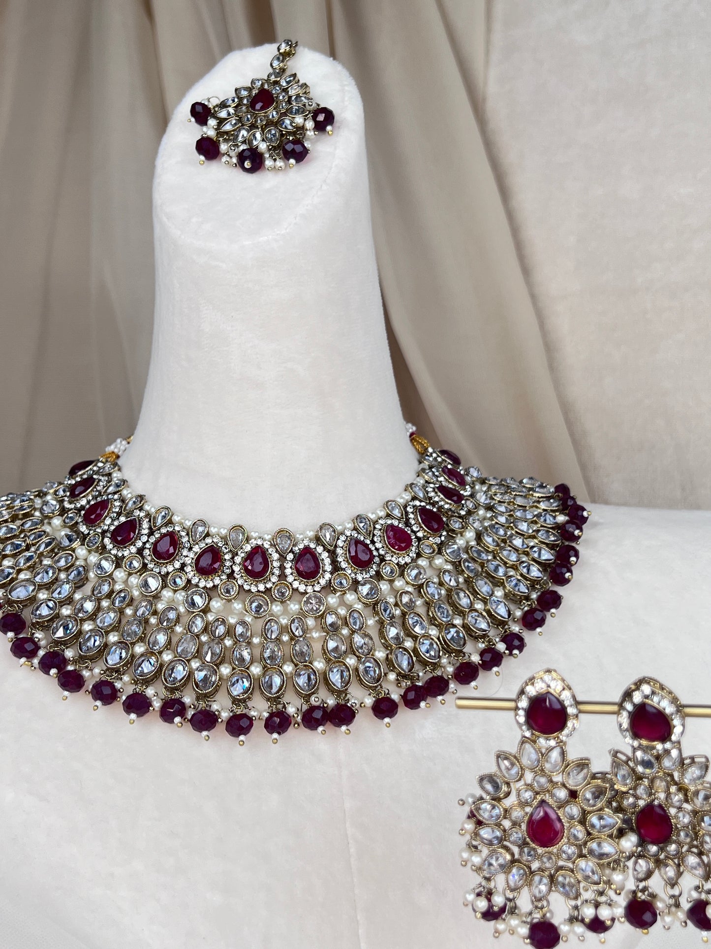 Polki Gold Diamond Semi Bridal Set
