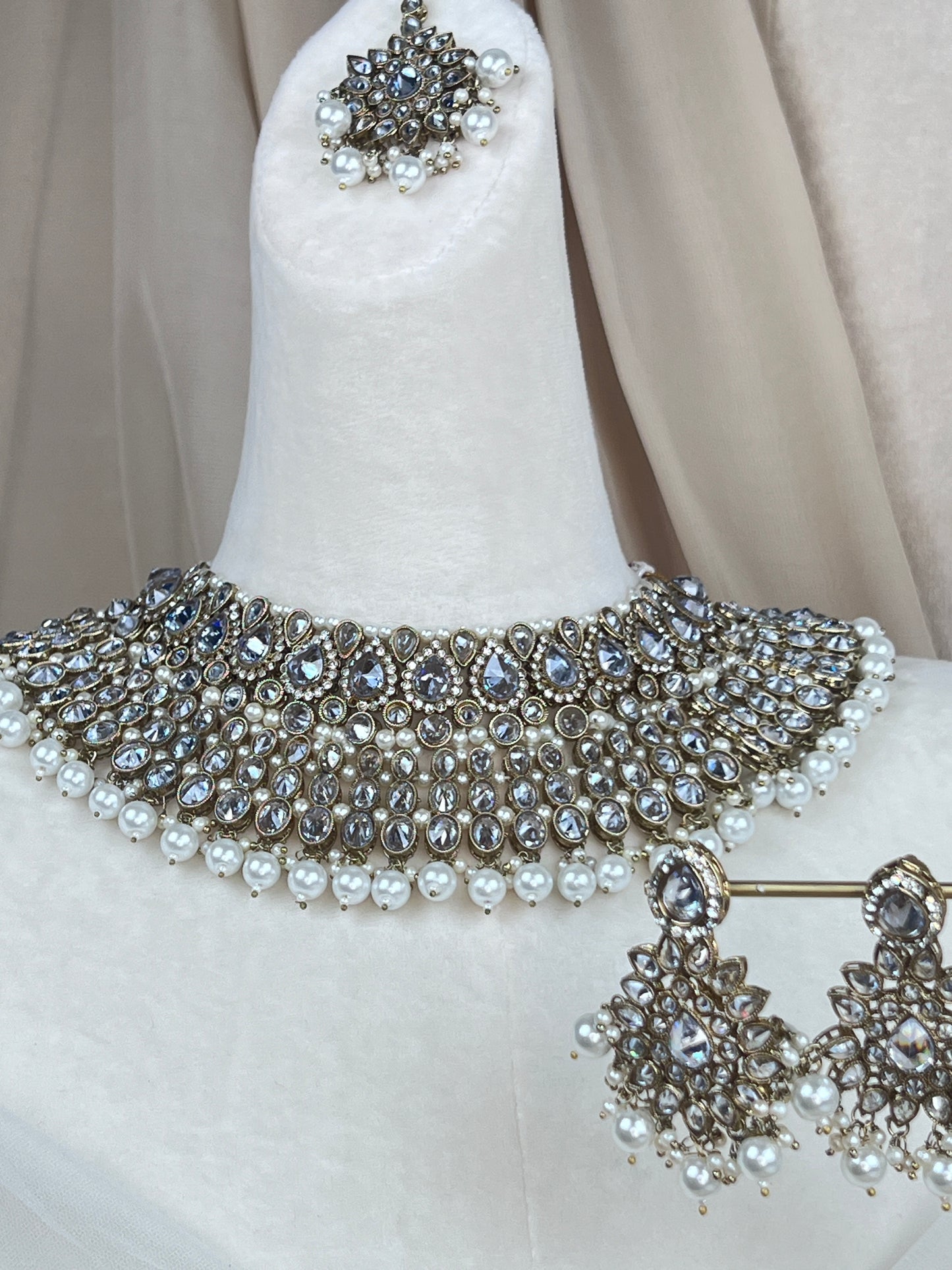 Polki Gold Diamond Semi Bridal Set