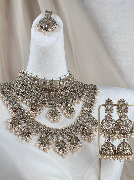 Large Choker Polki Full Bridal Set