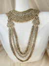 Gold & White Full Bridal Polki Set with Layered Set