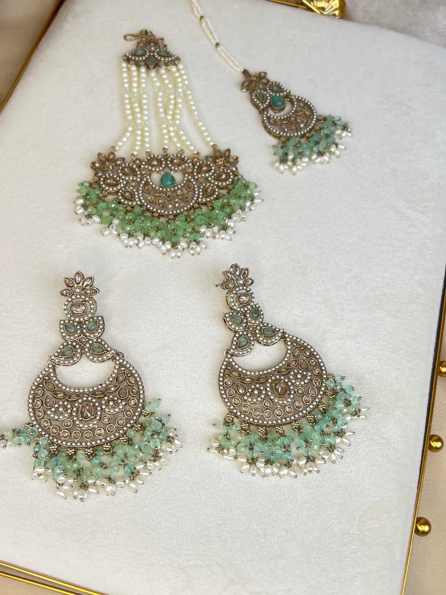 Nauratan Double Choker Large Pearl Bridal Set
