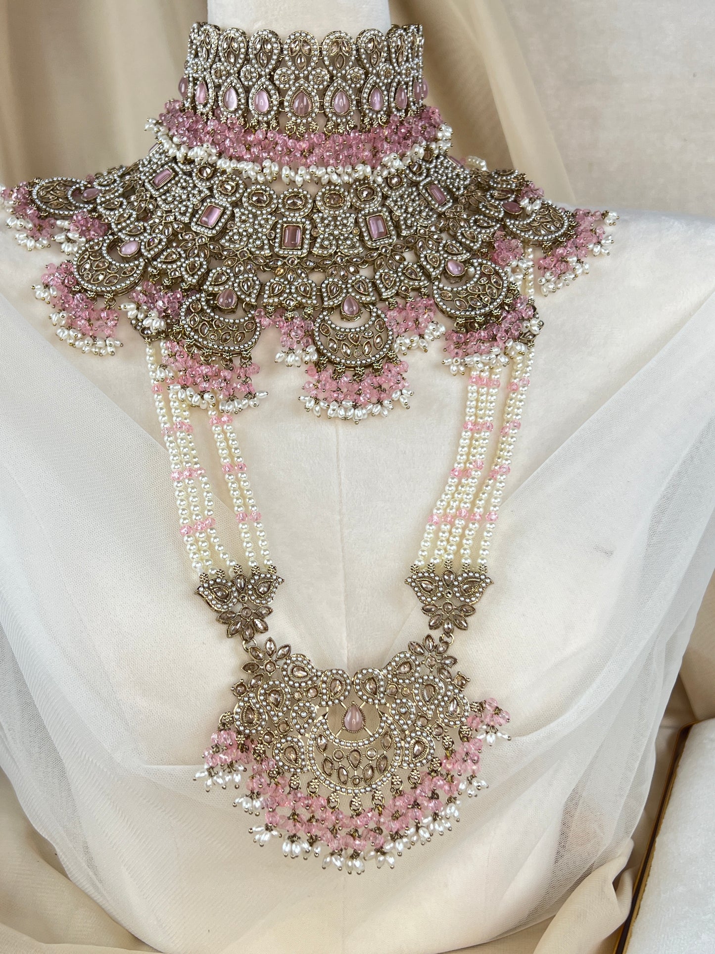 Nauratan Double Choker Large Pearl Bridal Set