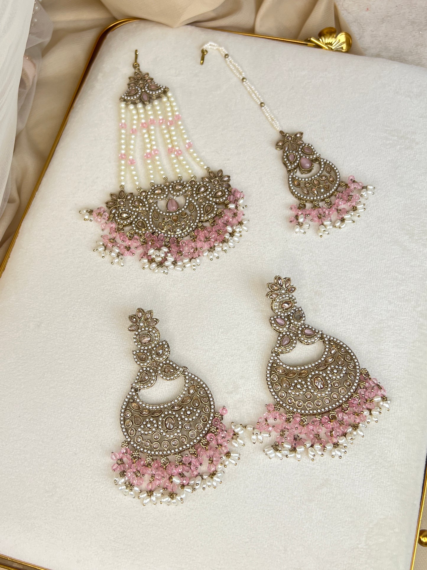 Nauratan Double Choker Large Pearl Bridal Set