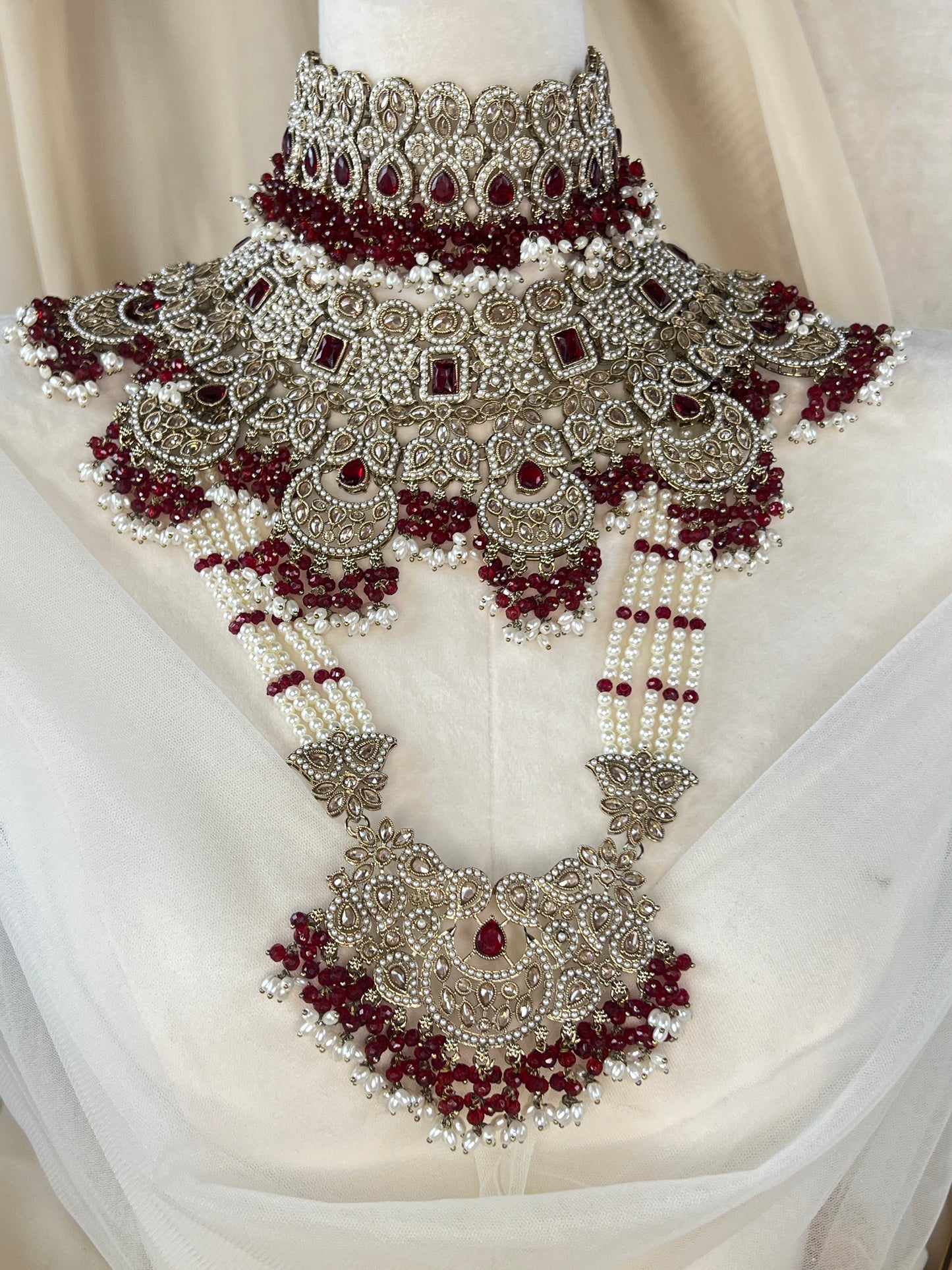 Nauratan Double Choker Large Pearl Bridal Set