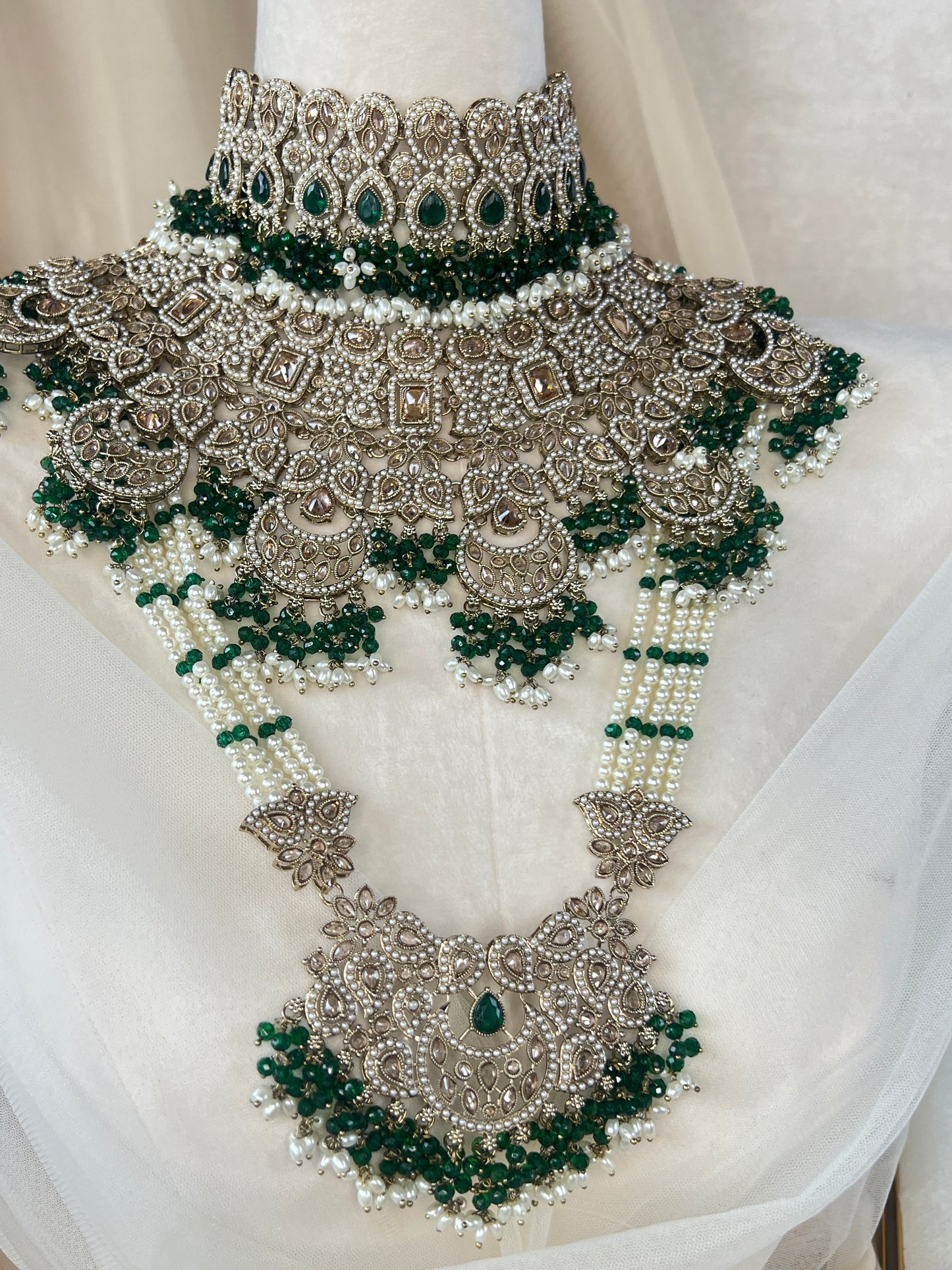 Nauratan Double Choker Large Pearl Bridal Set
