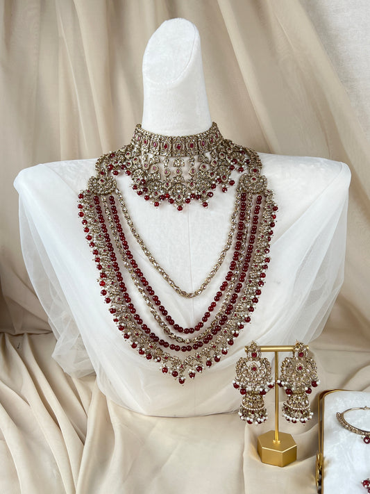 Full Polki Bridal Set w/ Layered Mala Set