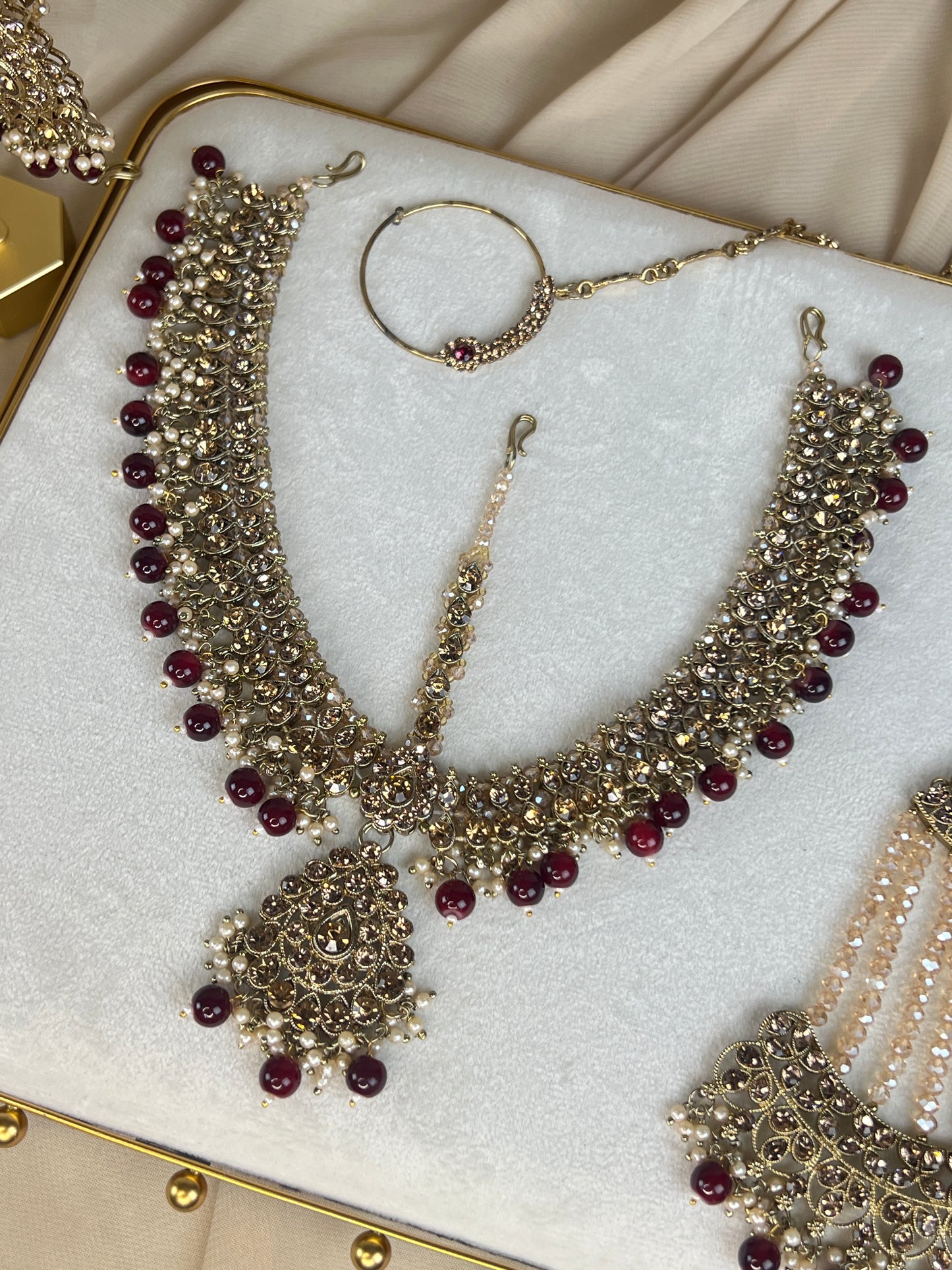 Pakistani Style Full Bridal Set w/ Layered Long Mala