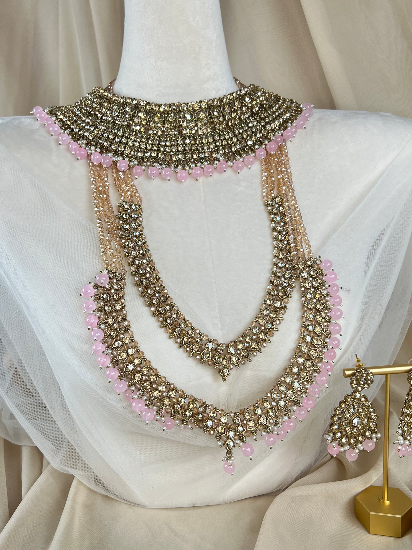 Pakistani Style Full Bridal Set w/ Layered Long Mala