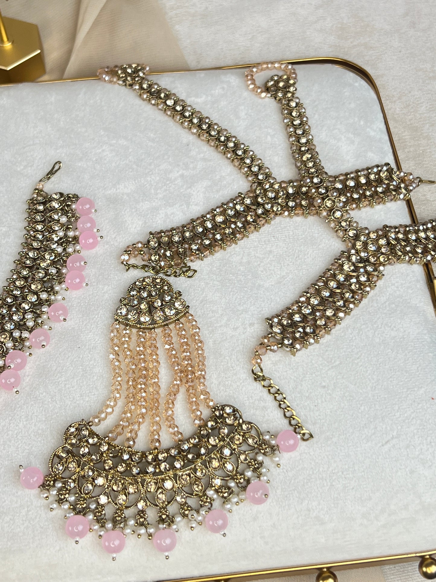 Pakistani Style Full Bridal Set w/ Layered Long Mala