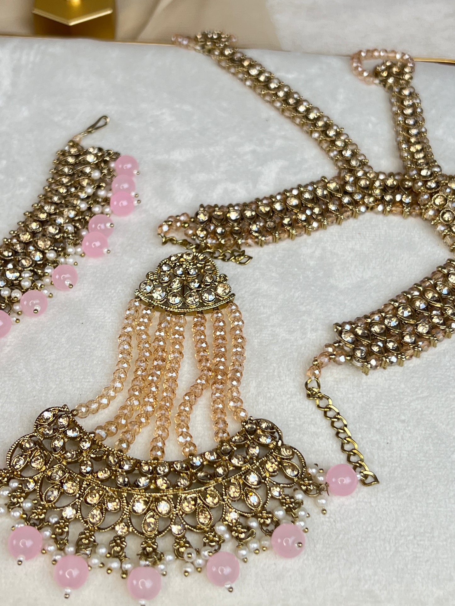 Pakistani Style Full Bridal Set w/ Layered Long Mala