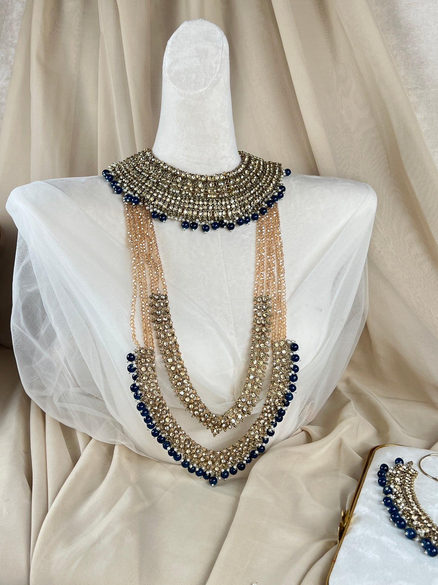 Pakistani Style Full Bridal Set w/ Layered Long Mala