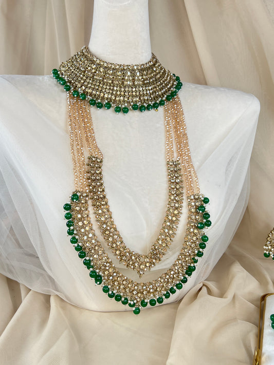 Pakistani Style Full Bridal Set w/ Layered Long Mala