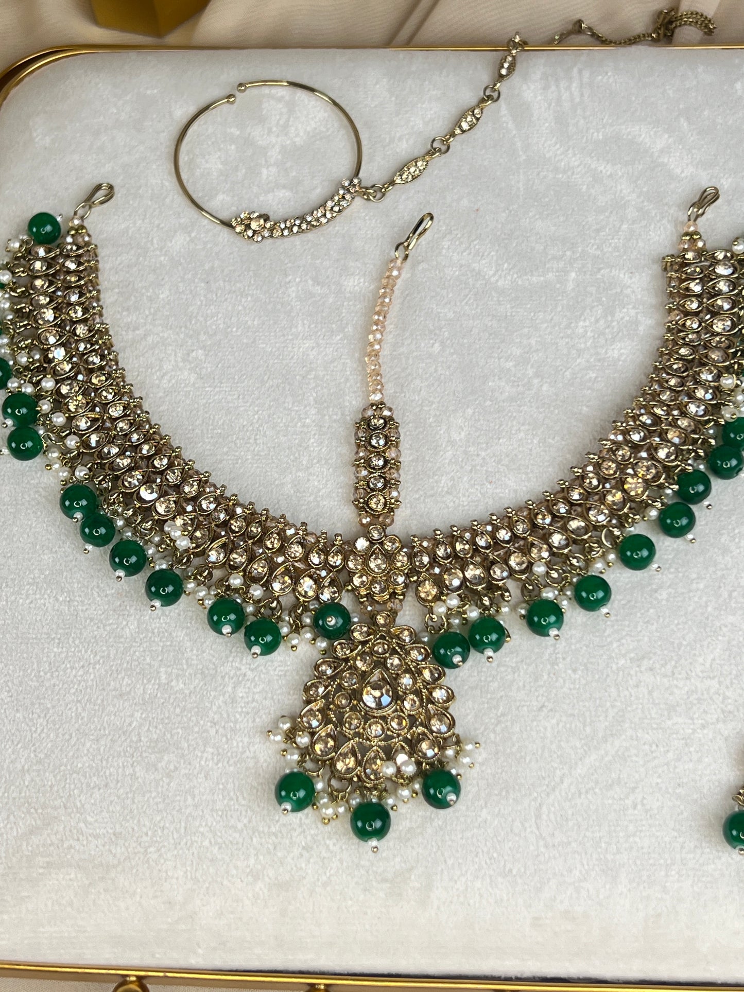 Pakistani Style Full Bridal Set w/ Layered Long Mala