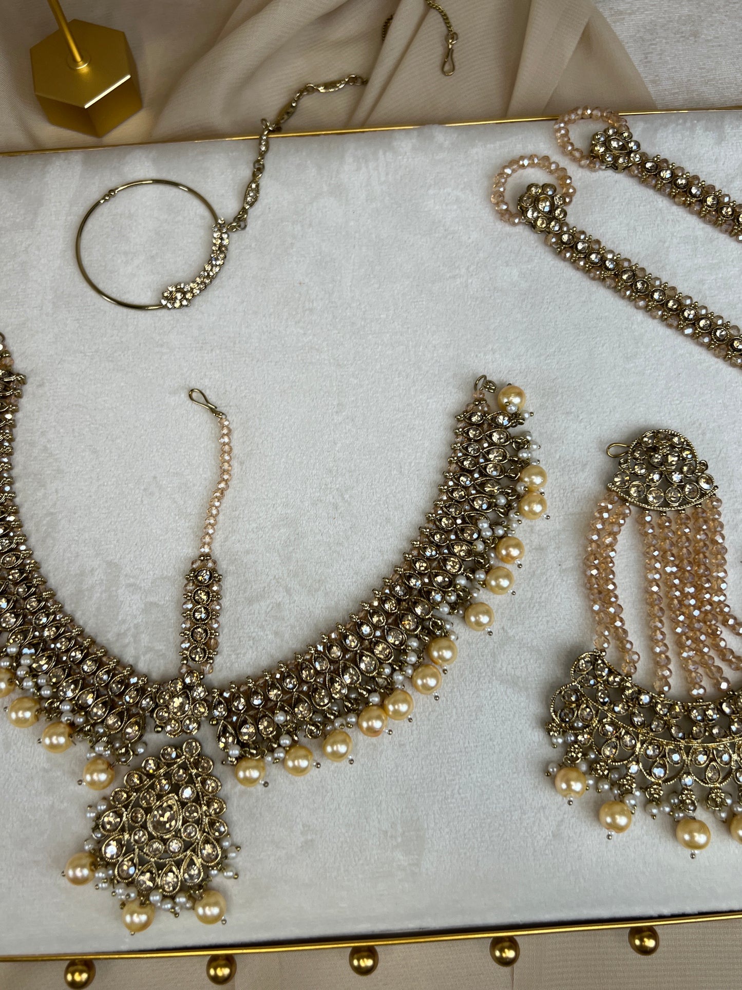 Pakistani Style Full Bridal Set w/ Layered Long Mala
