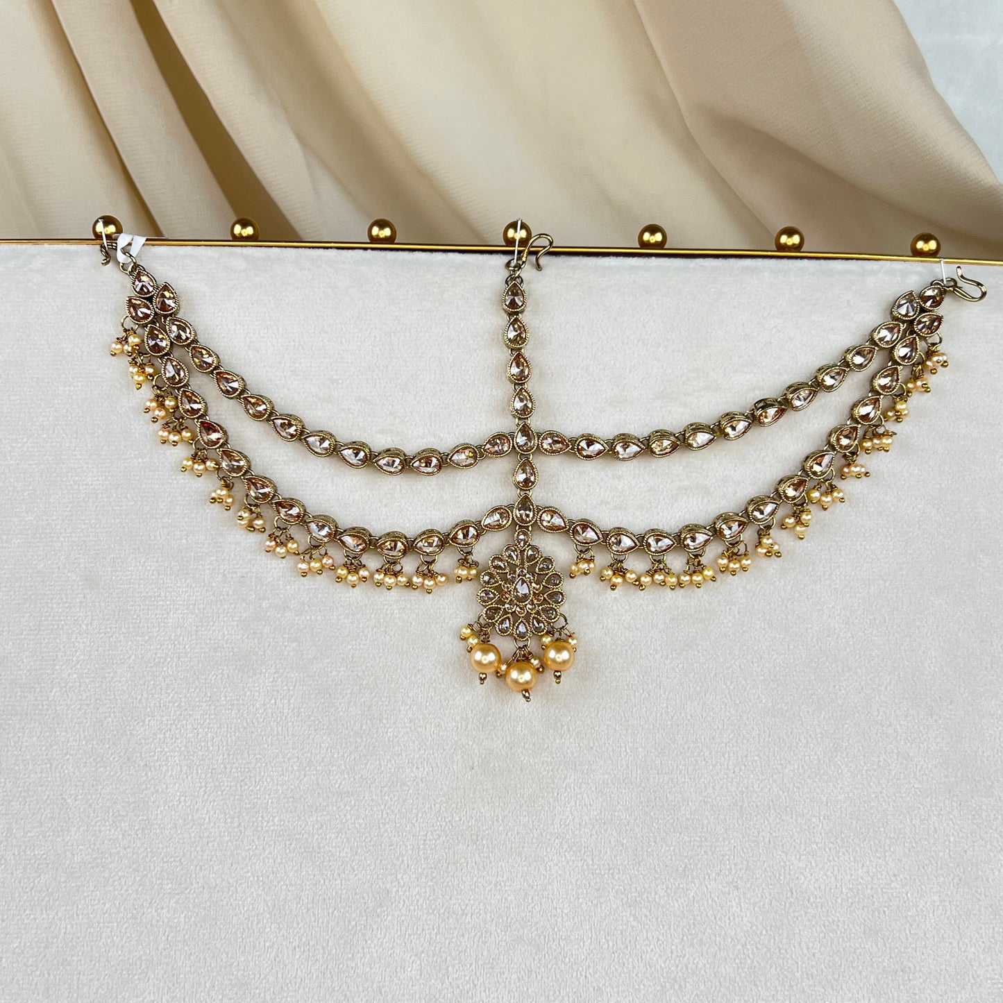 Multi Layer Gold Pearl Matha Patti | Shetha Patti