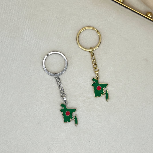 Red and Green Bangladesh Flag Keychain