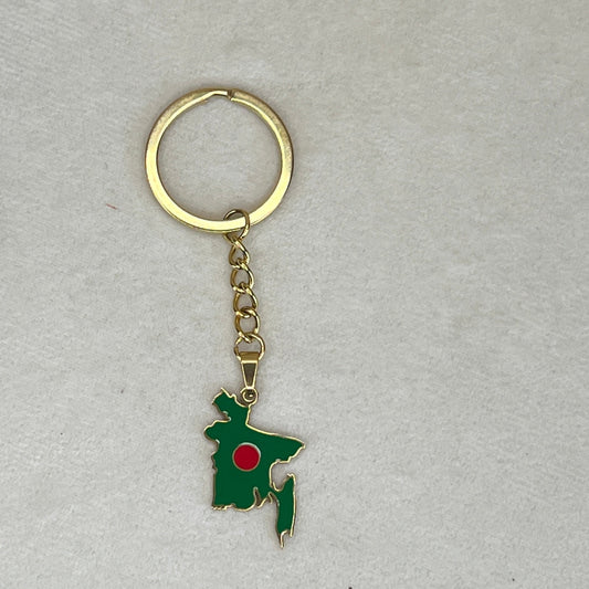 Red and Green Bangladesh Flag Keychain