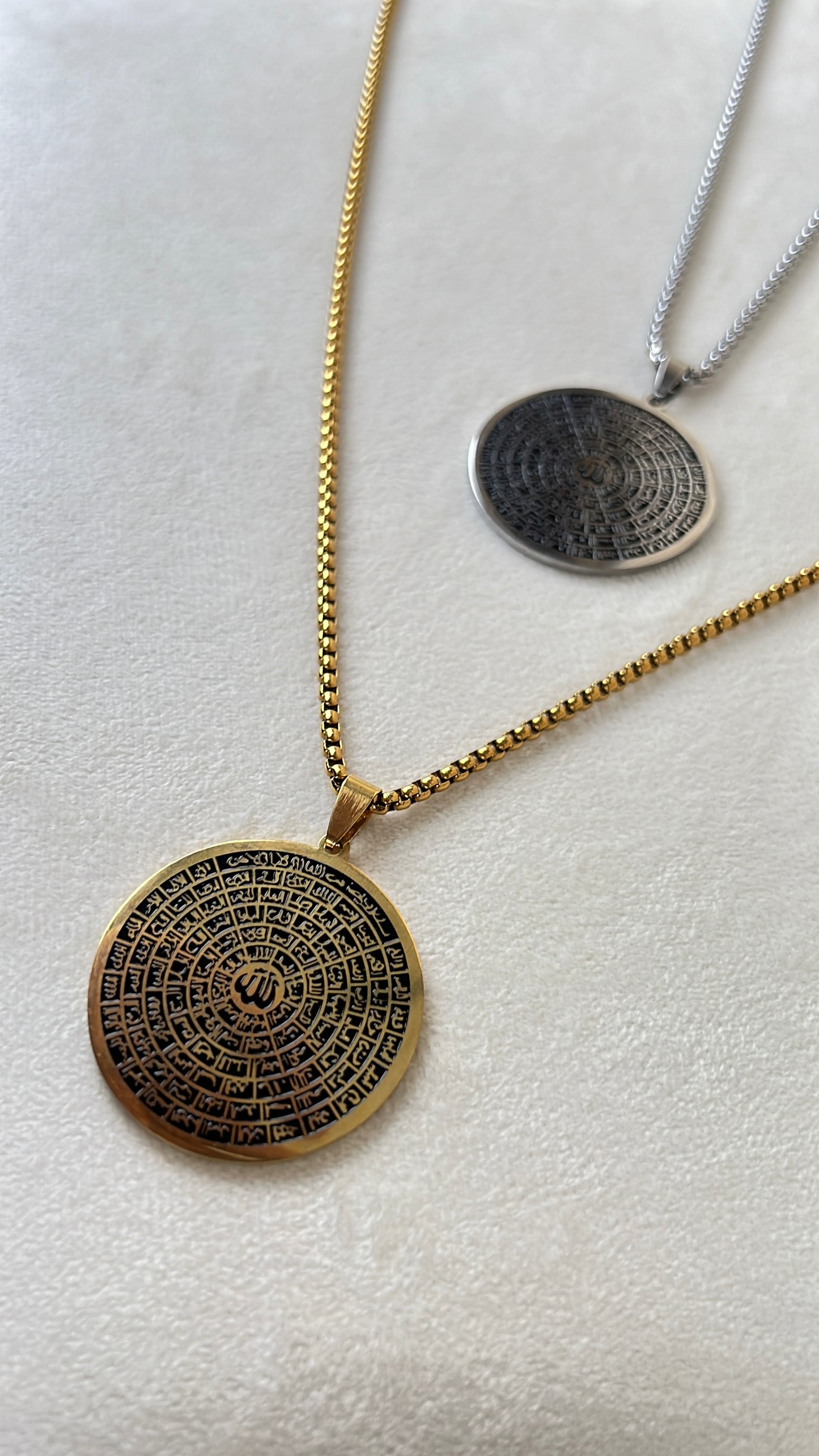 99 Names of Allah Circle Pendant with chain