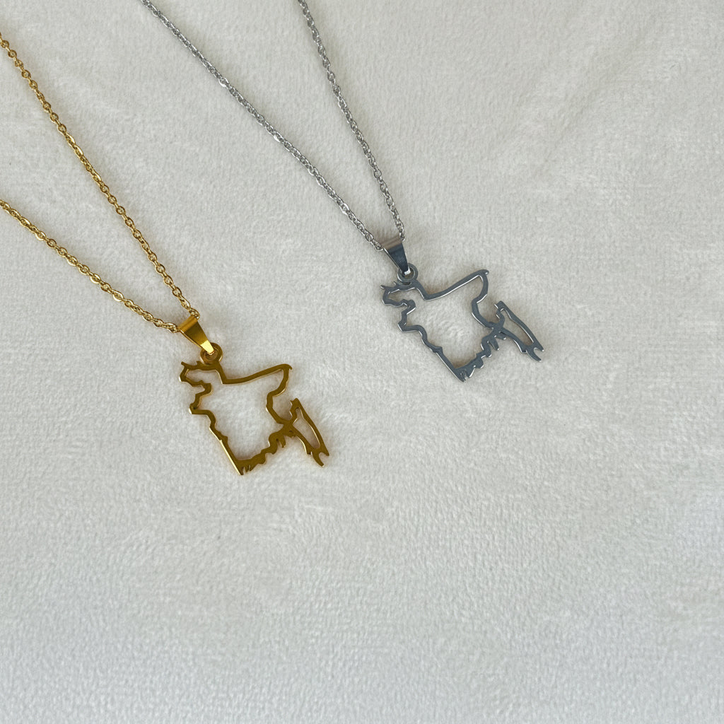 Bangladesh Outline Pendant with Chain