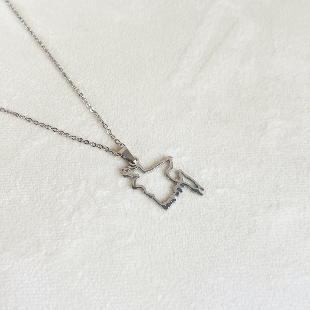 Bangladesh Outline Pendant with Chain