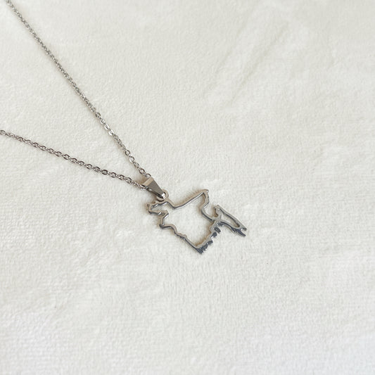 Bangladesh Outline Pendant with Chain
