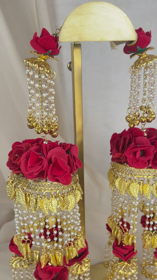 Oversized Statement Red Floral Kaleera | Kalira