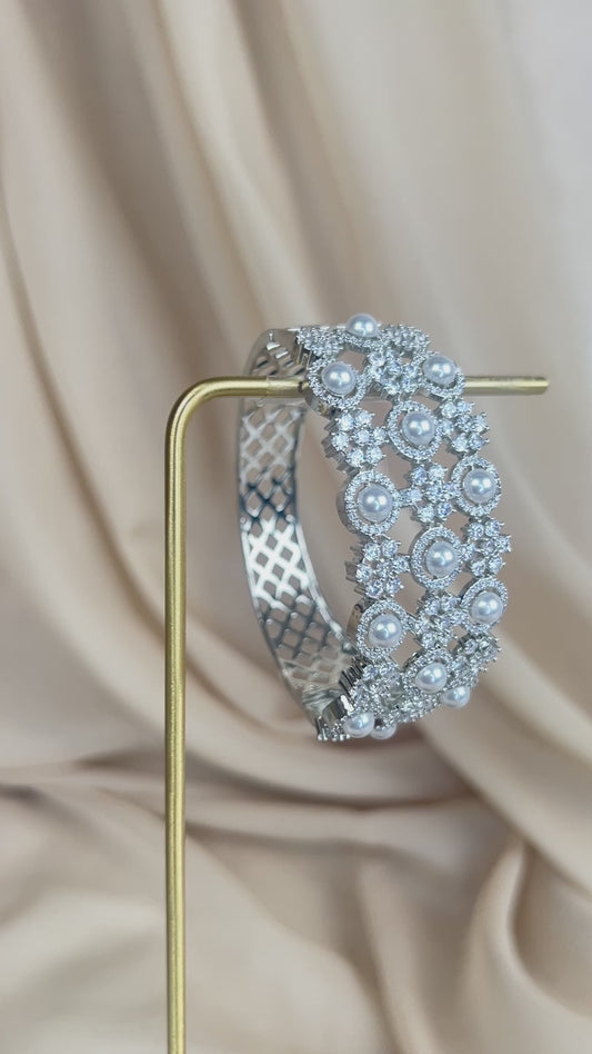 American Diamond | AD | Pearl | Bangle Bracelet Cuff