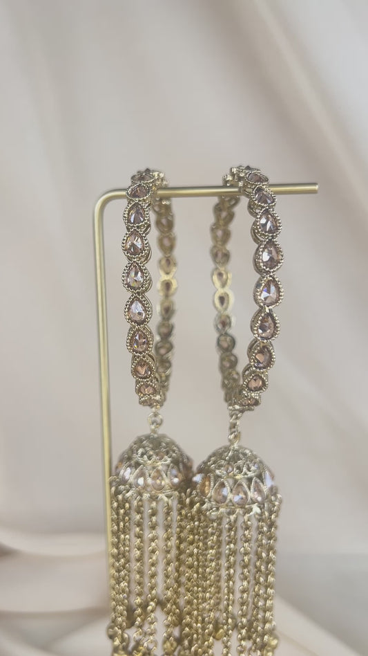 Gold Jhumka Ghungroo Bangle Pair
