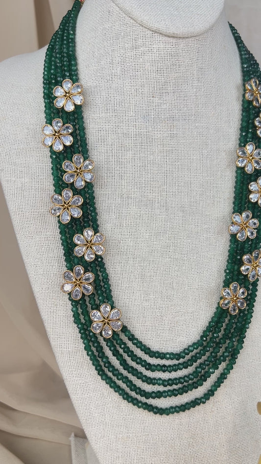 Flower Bead Layered Necklace Mala | Haar